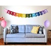 Blue Panda 8 Feet Rainbow Happy Birthday Banner with 3 Colorful Felt Pennant Flag Banners (6 Feet) for Party Decorations - 3 of 4