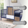VYNXARIA 4-in-1 Crib and Changer Combo Midnight Blue/Vintage Walnut - 4 of 4
