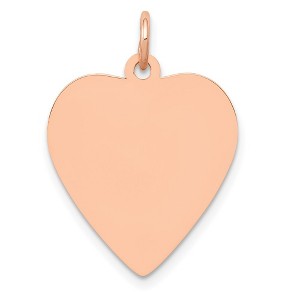Black Bow Jewelry 14k Rose Gold Engravable Heart Disc Charm or Pendant, 18mm - 1 of 4