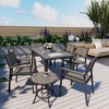 Pamapic 8-Piece Aluminum Outdoor Patio Dining Set with Rectangle Table, Small Side Table and 6-Stackable Chairs - 2 of 4