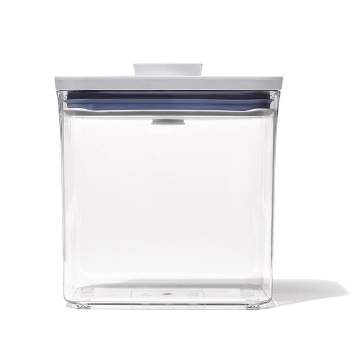 Oxo Pop 1.1qt Plastic Short Small Square Food Storage Container White :  Target