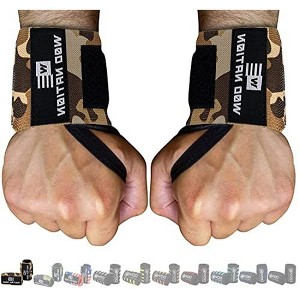 WOD Nation 18-inch Professional Wrist Wraps for Gym & Weightlifting, Powerlifting Wrist Straps Support for Women & Men (Camo) - 1 of 4