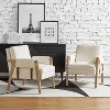 Josephine Mid-century Vegan leather Armchair with solid wood frame Set of 2  | HULALA HOME - 3 of 4