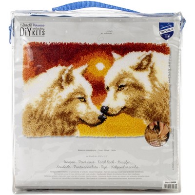 Vervaco Latch Hook Rug Kit 27.5"X17.25"-Wolves