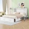Queen Size Mobile Murphy Bed with Drawer and Little Shelves - 2 of 4