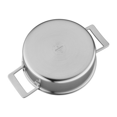 4-Quart Silver Stainless Steel Deep Saute Pan with Lid