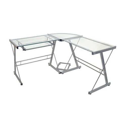 L Shaped Glass Corner Computer Desk Saracina Home Target