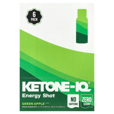 Ketone-IQ®, Energy Shot, Green Apple, Caffeine Free, 6 Bottles, 2 fl oz (59 ml) Each