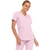 MediChic Women's V-Neck Scrub Set Straight Leg Six Pocket Cargo Scrub Pants with 4-Way Stretch Scrubs Sets - 4 of 4