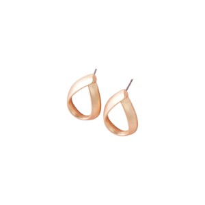 Slickblue Women's Earrings, Matte Gold Looped Water Drop Studs, Minimalist Design, 0.8" Length, Alloy - 1 of 2