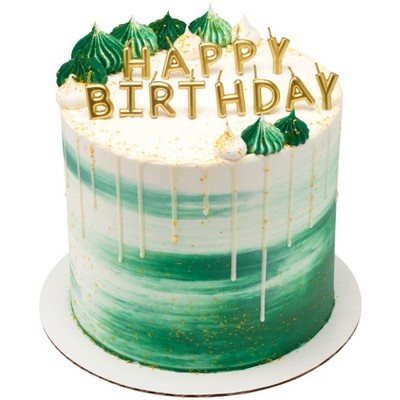 Bakery Crafts Gold Happy Birthday Letters 1" Candles - 13ct