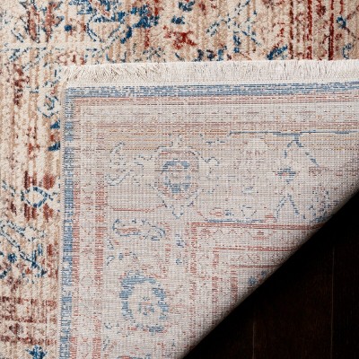 Vintage Persian Beige and Rust Synthetic 8' x 10' Area Rug