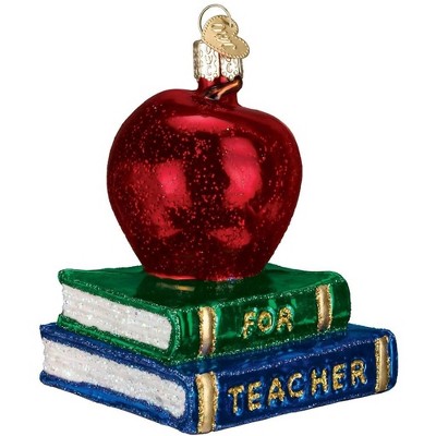 Old World Christmas Blown Glass Ornament for Christmas Tree, Teacher's Apple