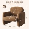 Ergonomic Accent Chair with Chenille Fabric, Wood Frame, 300lbs Capacity Modern Armchair for Living Room, Bedroom Office White - 4 of 4