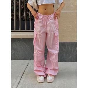 Women's Cargo Pants Quick Dry Lightweight Water Resistant Hiking Pants High Waisted Drawstring with Pockets - 1 of 3