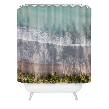 HTOOQ Teal Shower Curtain 60 x 72, Turquoise Shower Curtain for HTOOQ Decor,  Abstract Modern Ombre Waterproof Fabric Shower Curtain with Hooks 