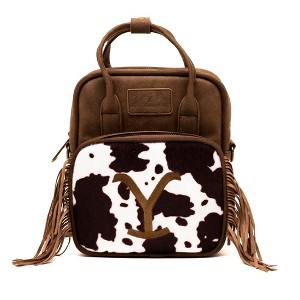 Paramount Network Bag, Crossbody, Yellowstone Dutton Ranch Cowboy Cowhide, Distressed Brown, Vegan Leather - 1 of 4