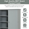 Whisen Wide Gray Bathroom Storage Cabinet, Freestanding Storage Cabinet with Two Drawers and Adjustable Shelf - 3 of 4