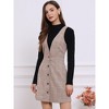 Allegra K Women's V Neck Gingham Check Pinafore Overalls Suspenders Plaid Print Dress - 2 of 4