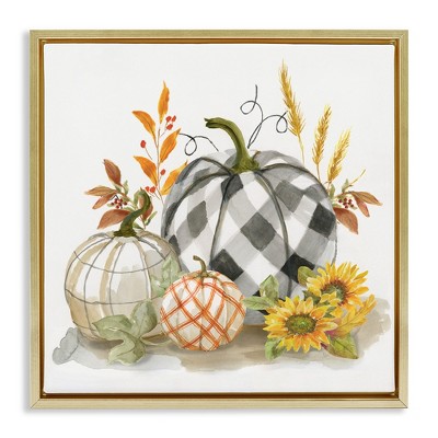 Stupell Industries Fall Patchwork Patterned Pumpkins, 18" x 18"
