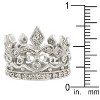 Slickblue Women's Clear Cubic Zirconia Crown Eternity Ring, Baroque Style, Size 5-11, Rhodium Plated - 3 of 4