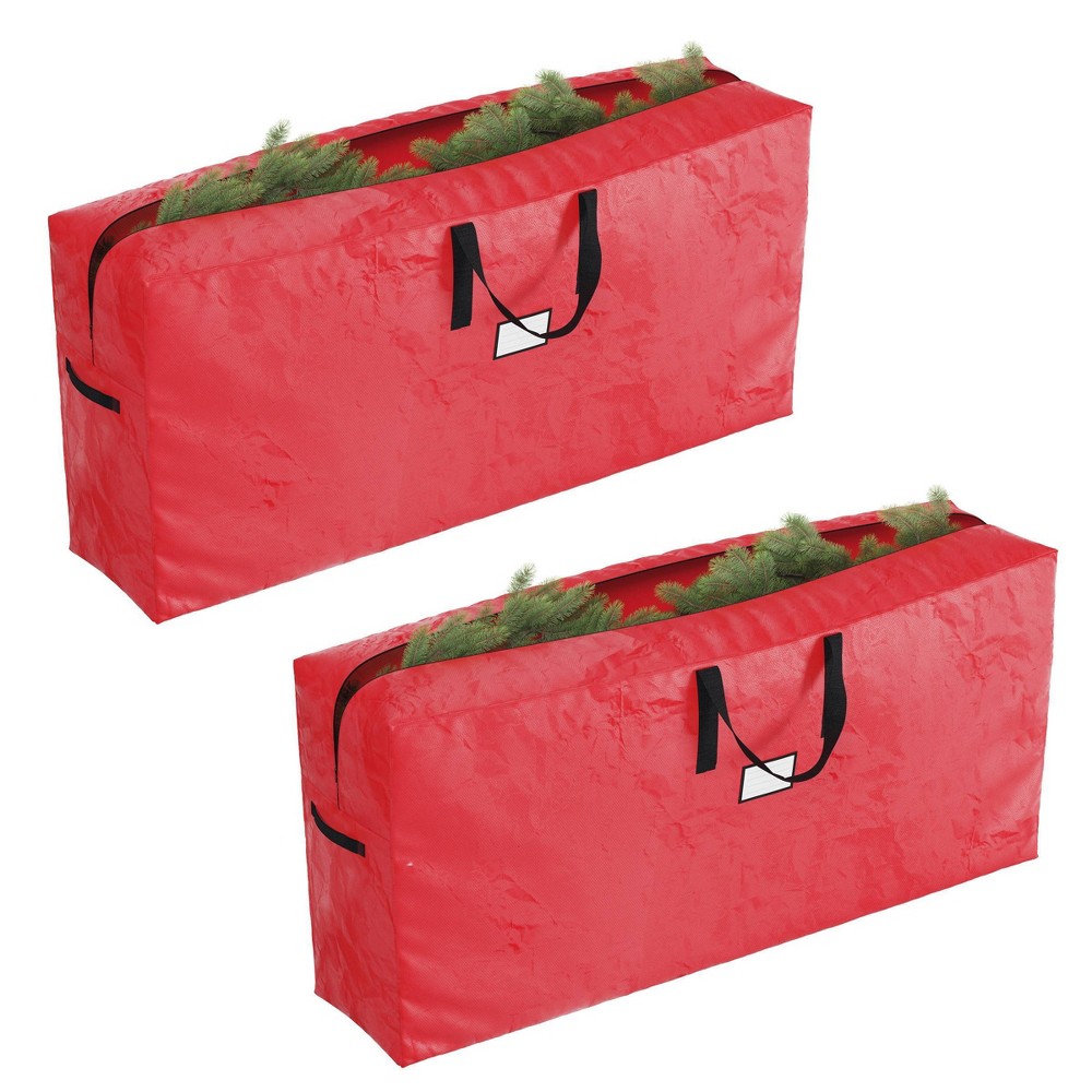 Elf Stor Extra Large 2pk Christmas Tree Bag For up to 9 Ft Tree Red: Polypropylene Storage & Organization Zipper Closure