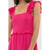 August Sky Women's Flutter Sleeve Smocked Midi Dress - 4 of 4