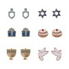 Hallmark 6-Pair Holiday Earring Set - Festive Hanukkah Studs for Every Night - 2 of 4