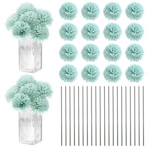 Unique Bargains Artificial Chrysanthemum Ball Flowers Silk Bouquets Real Touch 11 Inch 30 Pcs - 1 of 4