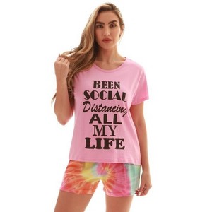 Just Love Womens Tie Dye Shorts Set  Trendy, Comfortable Sleepwear - 1 of 4