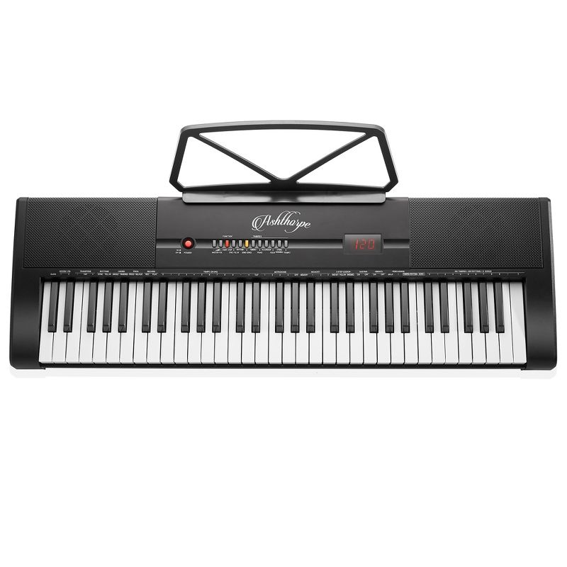 Ashthorpe 61-Key Digital Electronic Keyboard Piano, Portable Beginner Kit with Headphones & Microphone, 3 of 8
