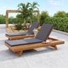 VisioGear Chaise Lounge Chairs, Pool Chairs Lounges with Space On One Side, Beach Recliners with Adjustable Backrest, Dark Gray, 79"*37.75"*34" - 4 of 4