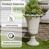 NAYSAYE Planter Trophy Flower Pot Set of 2 Elegant Hardwearing Durable HDPE Material for Indoor Outdoor Garden, 15.75"*15.75"*23.62" - 4 of 4