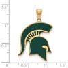 Black Bow Jewelry 14k Yellow Gold Plated Sterling Silver Michigan State Spartans NCAA Extra Large Pendant - 2 of 3