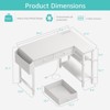 Itopfox Small White L Shaped Desk with Drawers & Storage Shelves, Corner Desk with Power Outlet for Home Office, Study Work PC Desks for Bedroom - 4 of 4