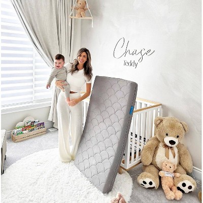 Sky Blue ComfortCloud Mini Crib Mattress with Breathable Cover