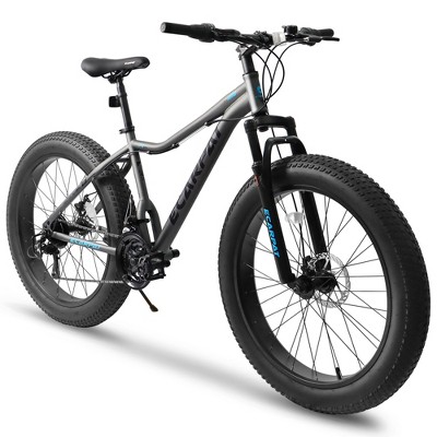 YONWAY Fat Tires Mountain Bike, 21 Speed Dual Disc Brake, Steel Frame, for Mountain, Sand, and Snow Cycling