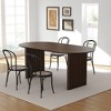 PexFix 67" x 33.5" Dining Table Wood Oval Kitchen Table with Scratch-Resistant Top & Striped Legs Modern Farmhouse for Living Room Kitchen Walnut - 2 of 4