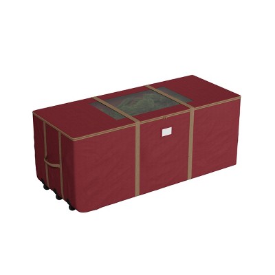 Hastings Home Rolling Canvas Christmas Tree Storage Bag for 9' Trees - Burgundy