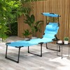 PAGED Outdoor Lounge Chair with Awning Camping Chair with Pillow Headrest for Camping, Beach, Party, Picnics, Lawn - 4 of 4