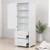 Tall Bathroom Storage Cabinet with 2 Drawers and Adjustable Shelves, Freestanding MDF Cabinet with Anti-Tip Device - 4 of 4