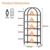 70.8" 5 Tiers Bookshelf, Arched Display Racks Tall Standing Bookshelves Metal Frame Modern Storage Rack Shelf Large Wood Book Shelf - 2 of 4
