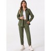 Allegra K Women's 2 Piece Outfits Fall Long Sleeve Button Down Shirt and Pants Set Corduroy Tracksuit - 2 of 4