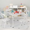 Metal Folding Chairs and Table, Leather Padded Folding Chairs with Comfortable Cushion, Upholstered Activity Table Set for Eating, Reading, Playing - 2 of 4