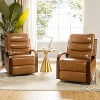 Clemens Genuine Leather Swivel Rocking Manual Recliner with Decorative Curved Mood Arm Set of 2| ARTFUL LIVING DESIGN - 2 of 4
