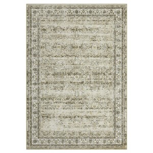6 x 9 ft Polyester Imitation  Green Rectangular Hallway Bathroom Entryway Kitchen Office Foldable Flower Printed  Washable Area Rug - 1 of 4