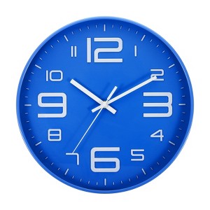 Unique Bargains Decorative Silent Non-Ticking Sweep Movement 3D Numbers Wall Clock 12 Inch - 1 of 4