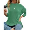 Women's Crewneck Sweatshirt Long Sleeve Side Split Tunic Tops Relaxed Fit Fall Shirts - 3 of 4