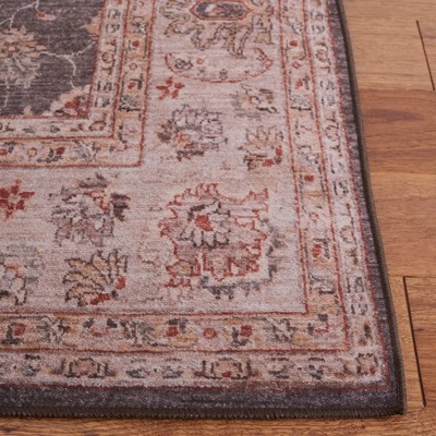 Grayson 4' x 6' Gray Synthetic Easy-Care Non-Slip Area Rug