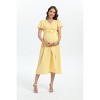 Maternity Dress Floral Wrap Tiered Belted Ruffle Hem Mini Dress - 2 of 3